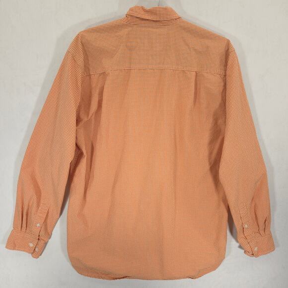 The Territory Ahead Shirt Mens M Orange Gingham Check Long Sleeve Button Down - Picture 9 of 13